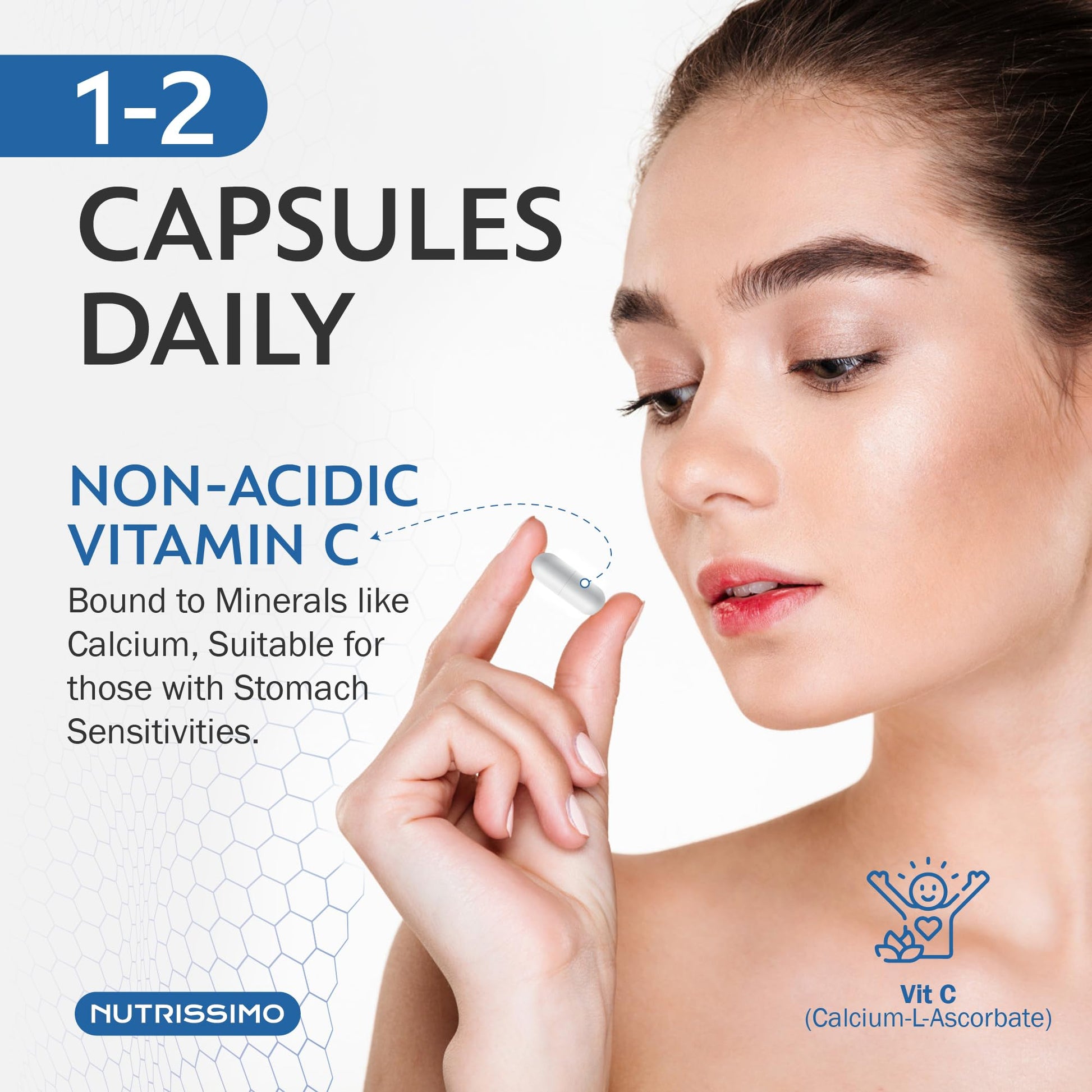 NUTRISSIMO Collagen + Hyaluronic Acid + Biotin + CoQ10 + Vitamins A, C (non-acidic), D and B12 + Zinc NUTRISSIMOBuy Supplements Australia