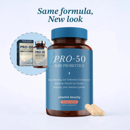 Vitamin Bounty Pro-50 Probiotics 50 Billion CFU for Women & Men - 13 Multi Strain Probiotic + Prebiotic - Digestive Health Supplements for Gut Health Support - Delayed Release Capsules for Men & Women Vitamin BountyBuy Supplements Australia