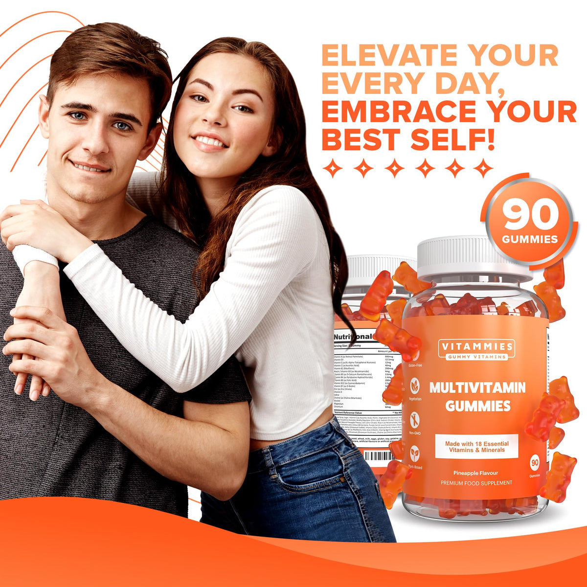 Multivitamin Gummies for Women & Men - 3 Months Supply - 18 Multivitamins & Minerals VitammiesBuy Supplements Australia