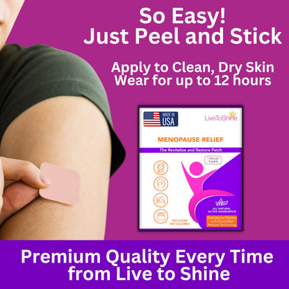 Menopause & Perimenopause Relief Patch for Women – Hot Flash, Mood & Symptom Support – Black Cohosh, Ashwagandha & More – 30 Topical Patches – USA Made by Live to Shine Live To ShineBuy Supplements Australia