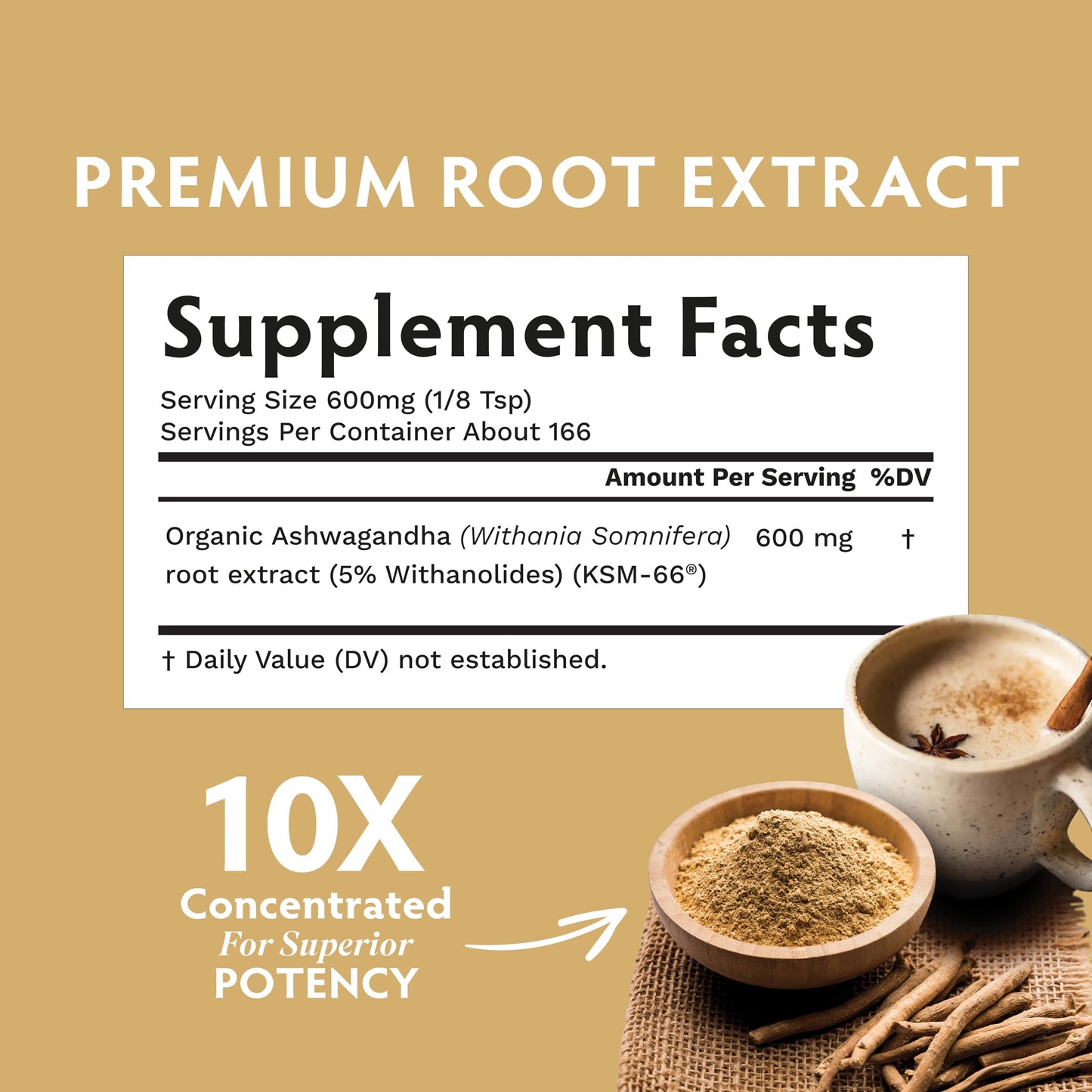 TRIBE ORGANICS KSM-66 Ashwagandha Root Extract Powder Ayurvedic Herb for Mood Support | Increase Energy | Strength - Organic | Natural | Gluten Free | Non GMO | Full-Spectrum - 100g Pouch TRIBE ORGANICSBuy Supplements Australia