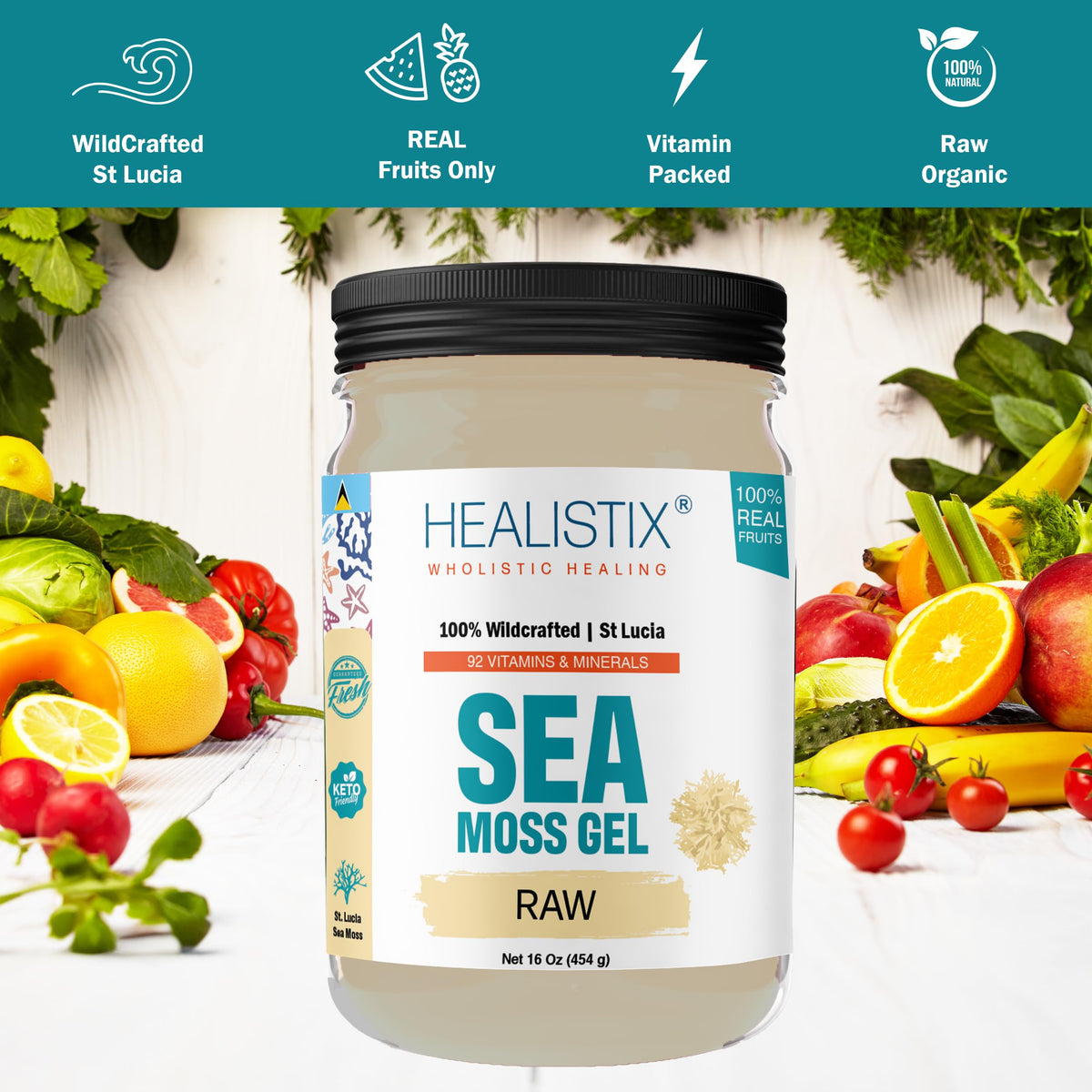 Healistix Irish Sea Moss Gel- St Lucia Wildcrafted Seamoss Gel, Packed with 92 Vitamins HX HEALISTIXBuy Supplements Australia