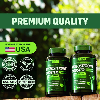 Testosterone Booster Supplement for Men - Male Enhancing Test Boost - Ashwagandha, L-Arginine, Tongkat Ali, Tribulus + More - Workout, Build Muscle, Strength, Energy & Performance - 2 Month Supply SLADAK NATURALS ㅤBuy Supplements Australia