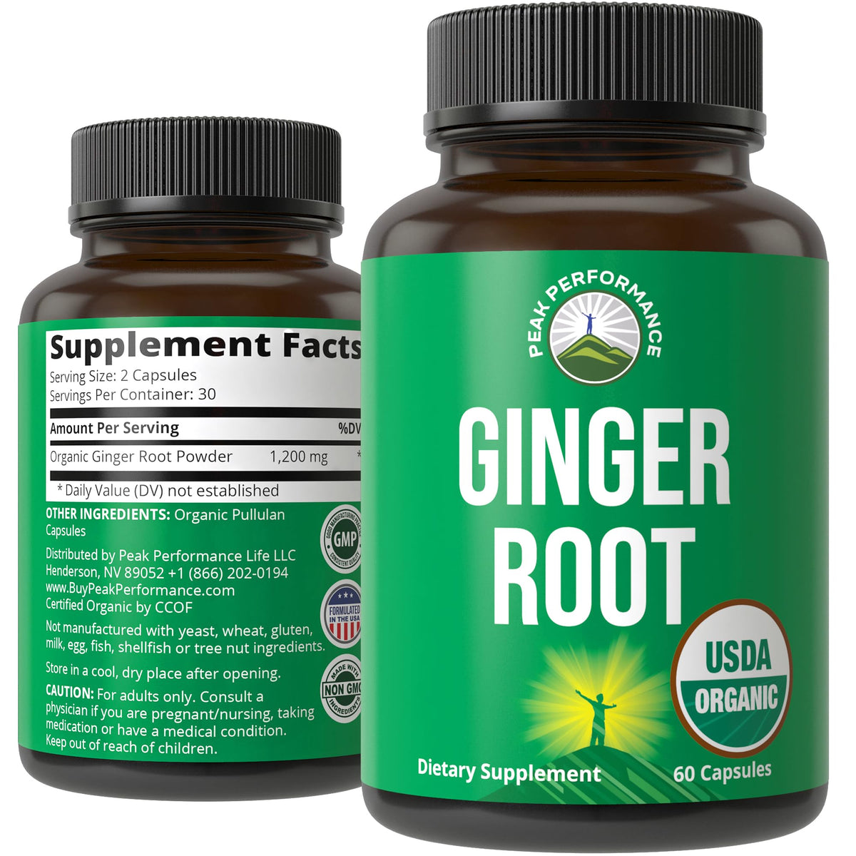 Peak Performance USDA Organic Ginger Root Capsules. Vegan Ginger Pills Supplement for Women & Men to Support Digestion, Occasional Nausea Relief, Gas & Bloat Support, and Gentle Stomach Comfort Peak PerformanceBuy Supplements Australia