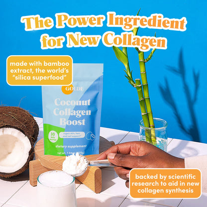 GOLDE - Collagen Boost Vegan Creamer - Vanilla Cream - Plant Based Collagen Supplement w/Hyaluronic Acid, Biotin, & Bamboo Extract - Supports Hair, Skin, & Nail Health - 30 Servings GOLDEBuy Supplements Australia