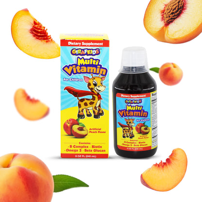 GirafKids Multivitamin Syrup + Super Vitamins Liquid Bundle for Kids Ages 4+ | Omega-3, Beta Glucan, Royal Jelly & Propolis | PHARMADELBuy Supplements Australia