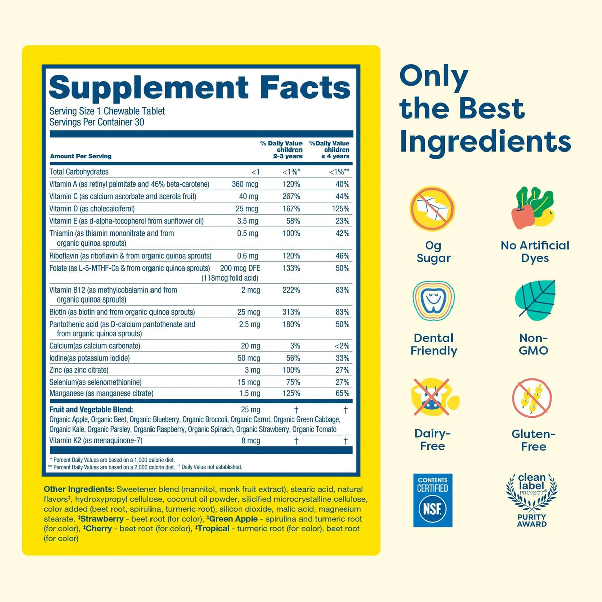 HIYA Kids Multivitamin Tablets – 15+ Essential Vitamins & Minerals with Fruits & Veggies for Ages 2+, Supports Growth HIYABuy Supplements Australia