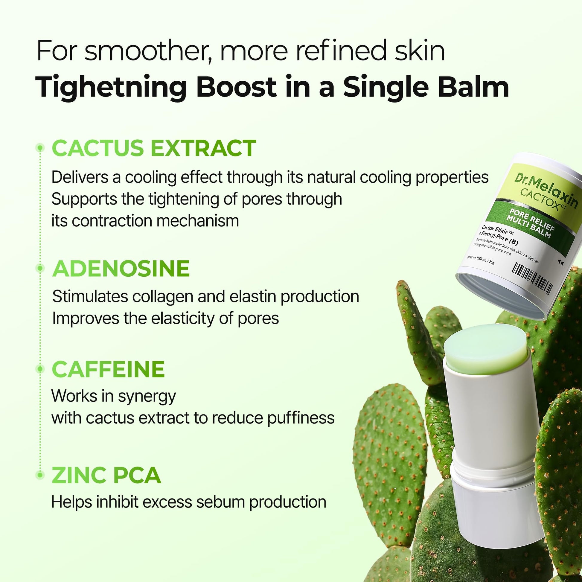 Dr.Melaxin Cactox Pore Relief Multi Balm Stick – Zinc PCA & ADENOSINE Cooling & De-Puffing Face Balm for Enlarged Pores & Puffy Skin, Pore Minimizing with Cactus Extract, Korean Skincare, 0.88 oz Dr.Melaxin buy supplements Au