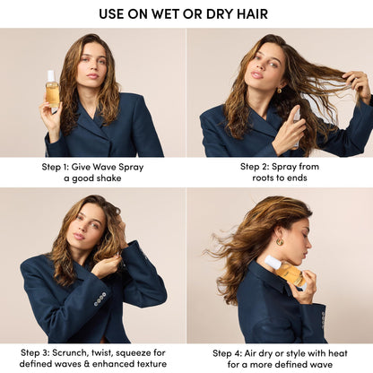 OUAI Wave Spray - Texture Spray for Hair with Coconut Oil & Rice Protein - Adds Texture, Volume & Shine for Beach Waves - Paraben Free, Safe for Color & Keratin-Treated Hair (6 fl oz) OUAIBuy Supplements Australia