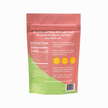 GOLDE - Superfood Latte Blend - Original Turmeric - Plant-Based w/Coconut, & Ginger - Vegan, Keto, Sugar-Free - 30 Servings GOLDEBuy Supplements Australia