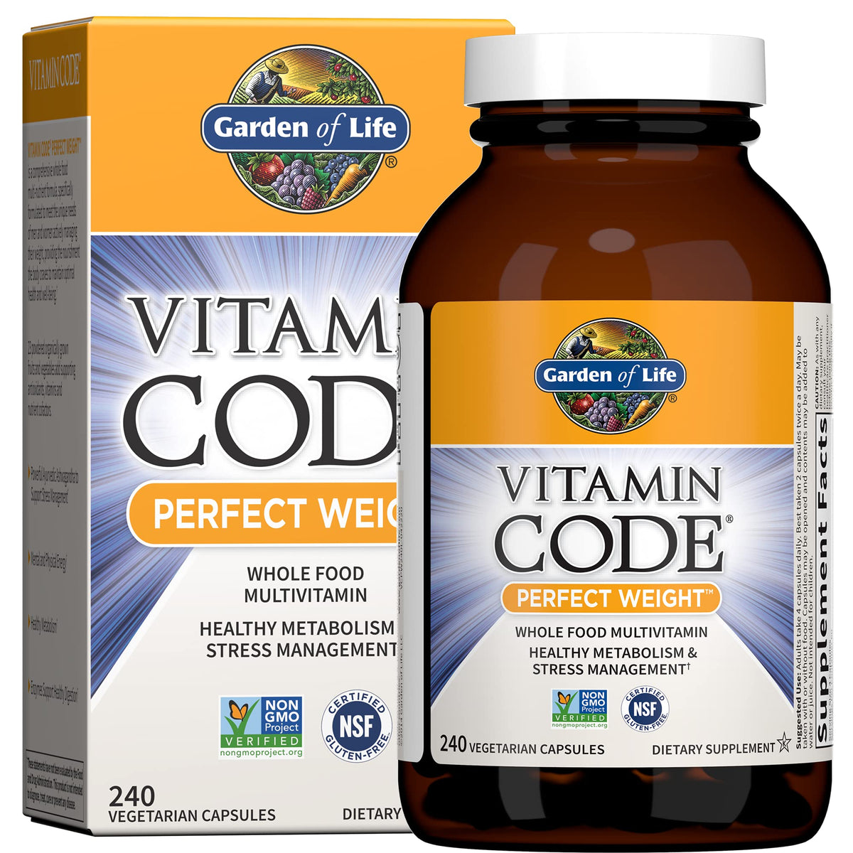 Garden of Life Multivitamin Code Perfect Weight Loss for Women and Men, Healthy Active Metabolism, Stress Management, Ashwagandha, Green Tea and Enzymes, 240 Count Garden of LifeBuy Supplements Australia