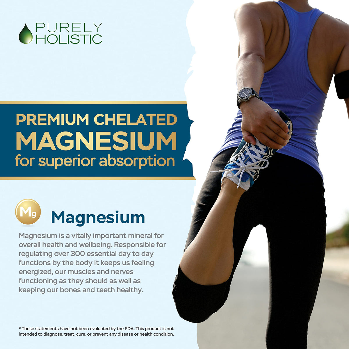 Magnesium Glycinate 400mg - 270 Magnesium Tablets (not Capsules) - 400 mg Elemental Magnesium - Highly Bioavailable - Vegan and Vegetarian - for Improved Sleep, Stress Relief & Cramp Defense Purely HolisticBuy Supplements Australia