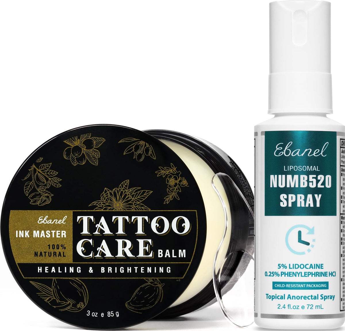 Ebanel Bundle of 5% Lidocaine Numbing Spray and Tattoo Aftercare Healing Balm Ebanel buy supplements Au