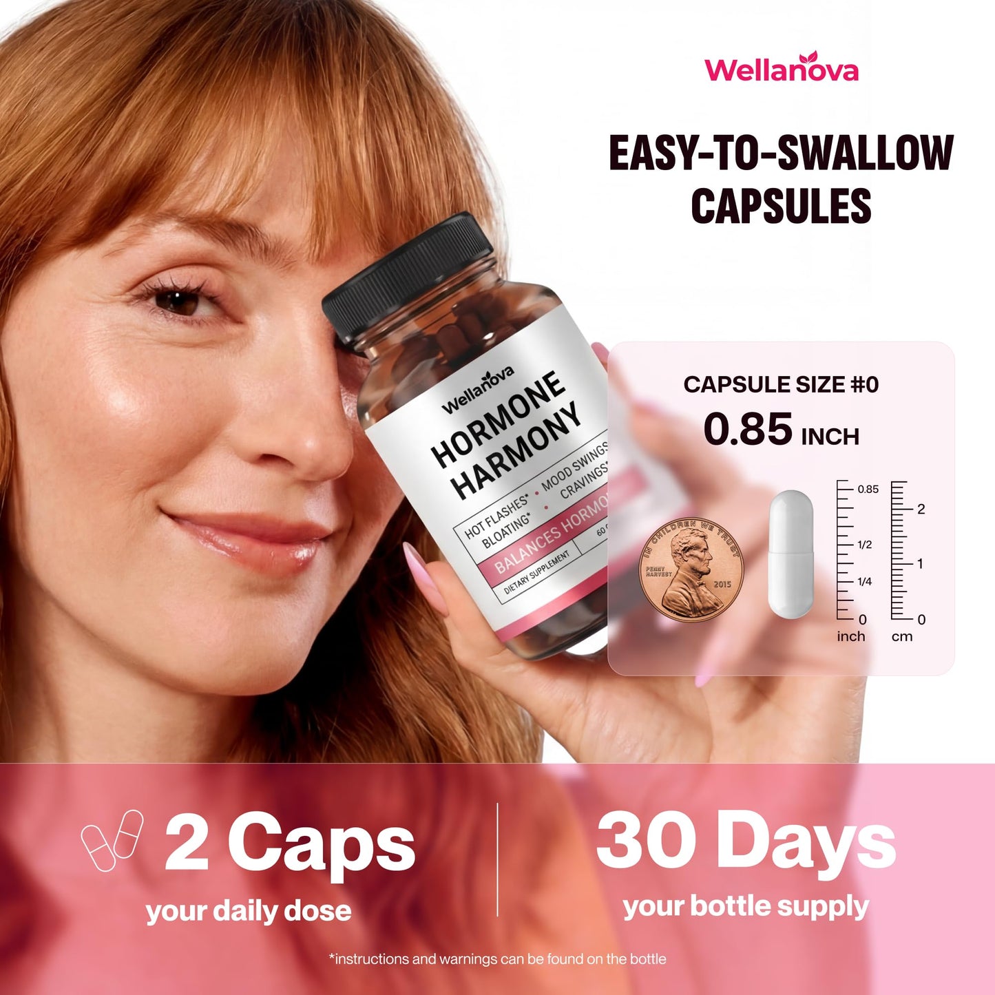 Wellanova Hormone Harmony for Women – Natural Hormonal Balance Support for Menopause & Perimenopause – Hot Flashes, Mood Swings, Cravings, Bloating Relief – 60 Capsules WellanovaBuy Supplements Australia
