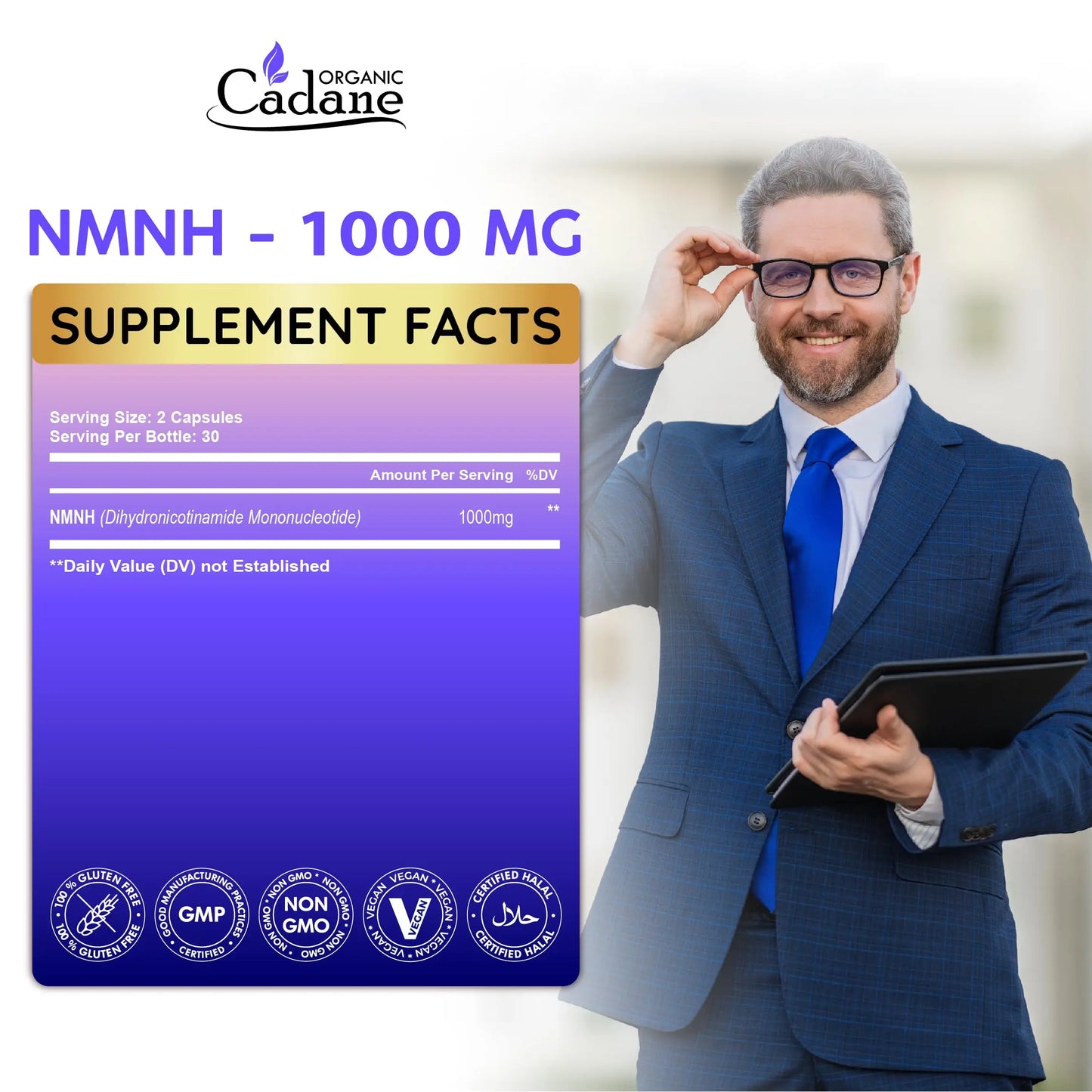 Cadane NMNH Supplement | Support Energy & Healthy Aging | Dihydronicotinamide Mononucleotide | Non-GMO – 60 Capsules – 30-Day Organic CadaneBuy Supplements Australia