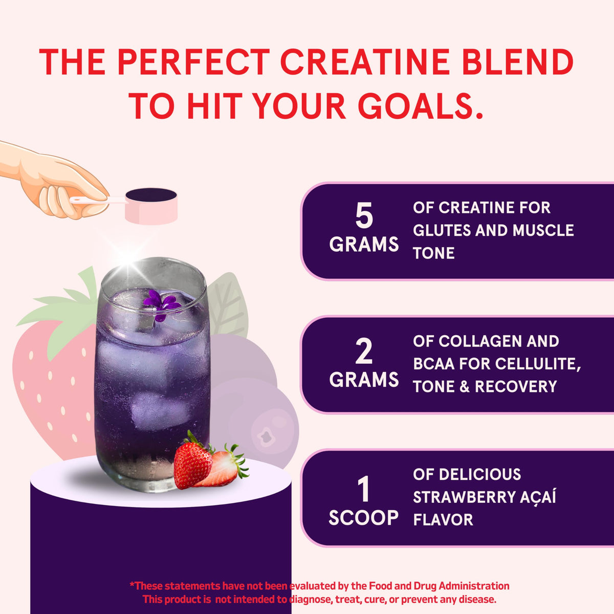 Peach Perfect Creatine Blend for Women – Micronized Creatine Monohydrate with BCAA & Collagen for Glute Strength Support – Strawberry Acai – 30 Servings Peach PerfectBuy Supplements Australia