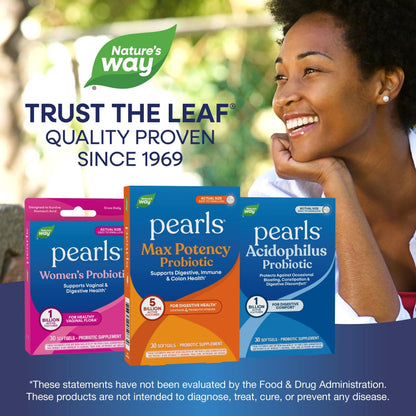 Nature's Way Pearls Max Potency Probiotic for Men and Women, Supports Digestive, Immune, Colon Health*, 5 Billion Live Cultures, No Refrigeration Required, 30 Softgels Nature's WayBuy Supplements Australia