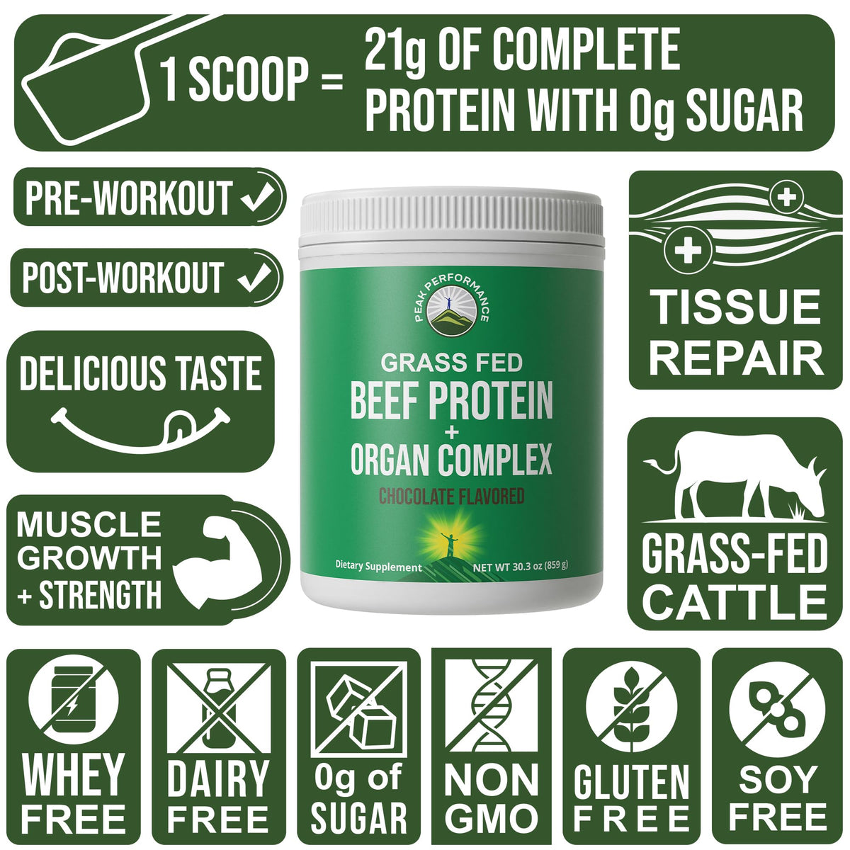 Grass Fed Beef Protein Powder + Organ Complex. Lactose Free Great Tasting Beef Protein Isolate. Animal Based Non Dairy No Whey Paleo Carnivore Supplement for Muscle Building. Chocolate Flavor Peak PerformanceBuy Supplements Australia