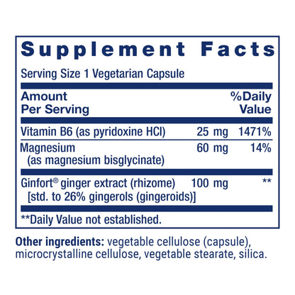 Life Extension Daily PMS Relief, Menstrual Comfort Supplement, PMS-Related Cramps, Lower Back discomfort, Mood, Ginger, Magnesium, B6, Gluten-Free, Non-GMO, 60 Capsules Life ExtensionBuy Supplements Australia
