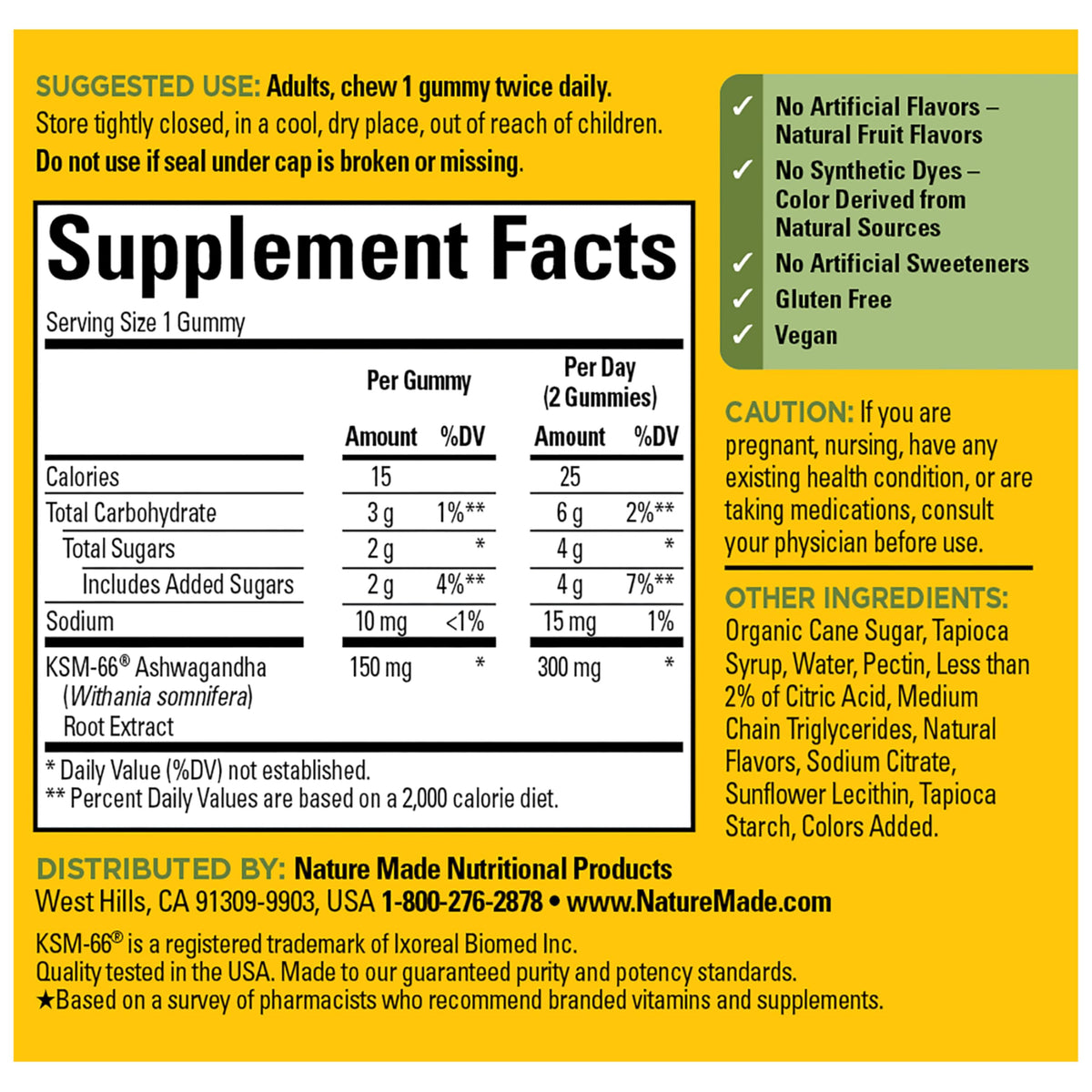 Nature Made Ashwagandha Gummies, Vegan, KSM 66 Ashwagandha Supplement for Stress Support, 60 Count, 30-Day Supply Nature MadeBuy Supplements Australia