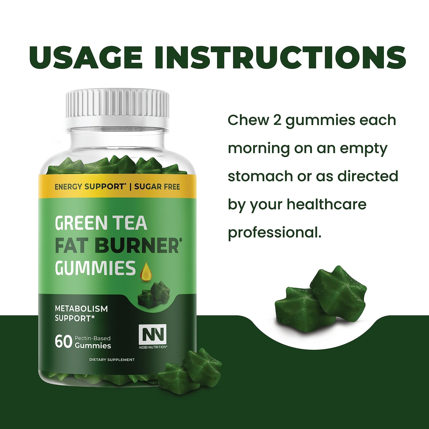 Nobi Nutrition Green Tea Fat Burner Gummies for Weight Loss | Metabolism Boost Nobi NutritionBuy Supplements Australia