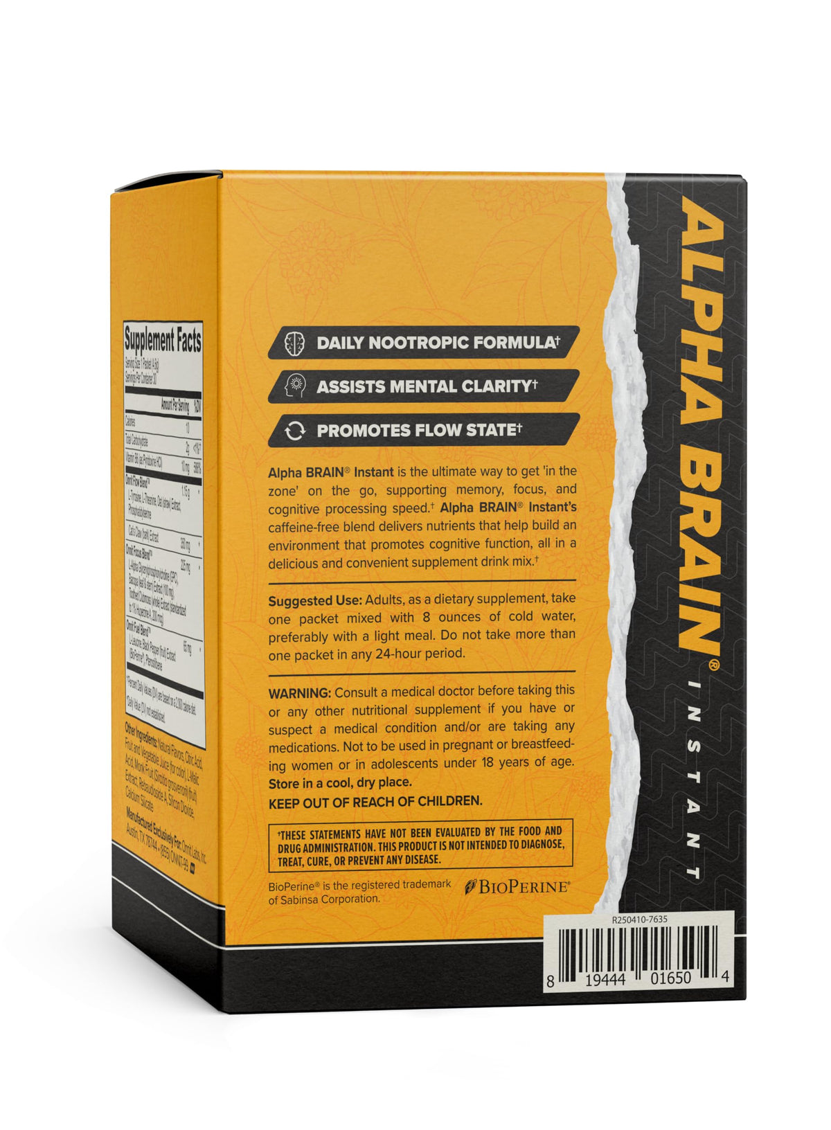 ONNIT Alpha Brain Instant Cognitive Support Drink Mix, BlackBerry Lemonade Flavor, Nootropic Supplement for Focus, Memory, and Clarity, 0.13 oz Packets, 30 Count ONNITBuy Supplements Australia