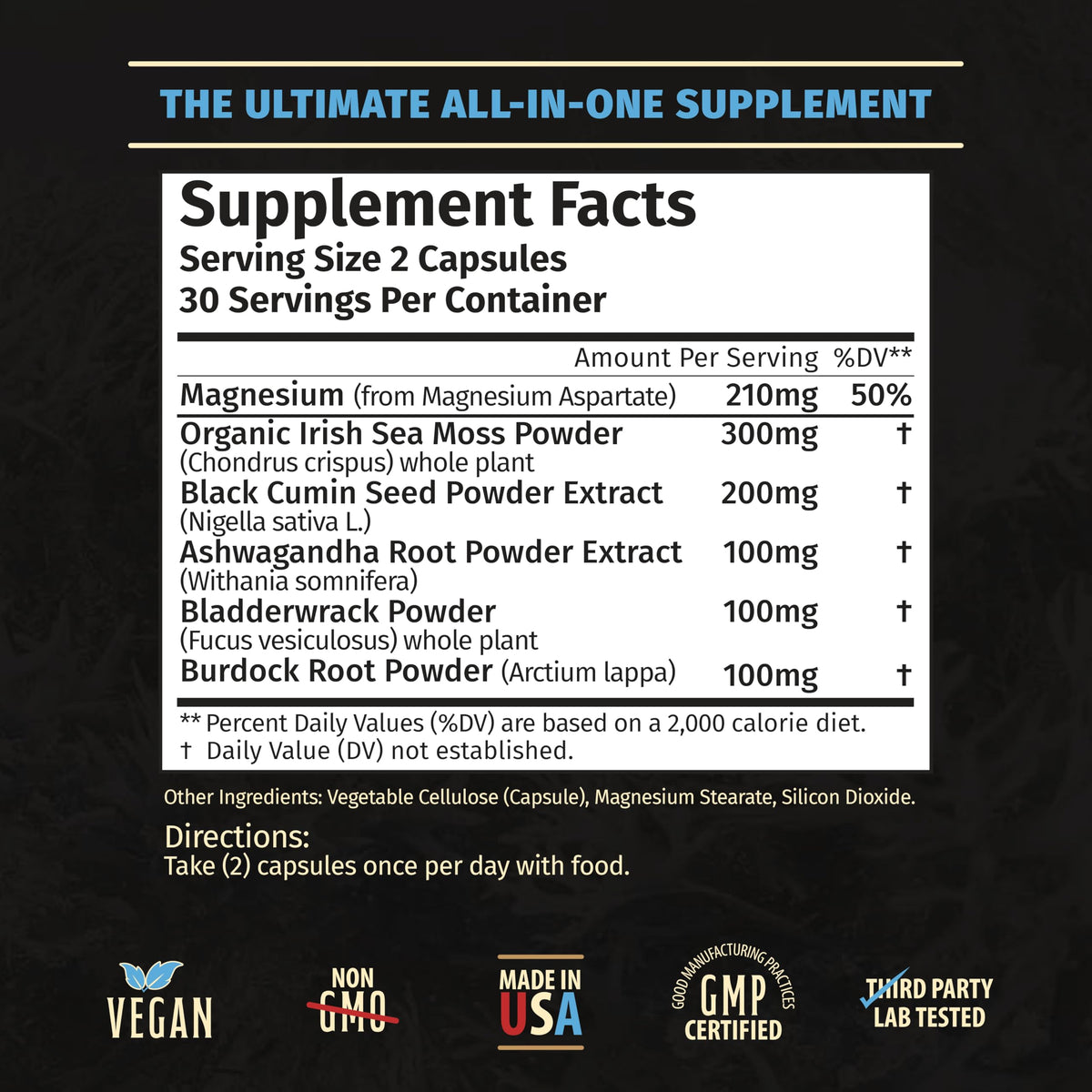Rooted Origins Sea Moss Capsules – Irish Sea Moss Advanced, Magnesium, Ashwaghanda, Black Seed Oil, Burdock Root & Bladderwrack – Immune Support, Gut Health, Energy, & More – 60 Capsules Rooted OriginsBuy Supplements Australia