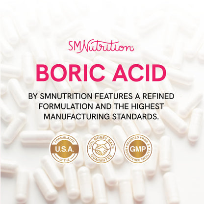 Boric Acid Suppositories for Women | 600mg | for pH Balance, Vaginal Odor & Itching | Feminine Hygiene SMNutritionBuy Supplements Australia