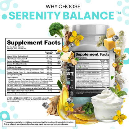 Clean Nutraceuticals DIM Evening Primrose Black Cohosh Calcium D-Glucarate Sulforaphane Flax Seed Extract - Hormonal Support Vitamins for Women with Dong Quai - 60 Caps Clean NutraceuticalsBuy Supplements Australia
