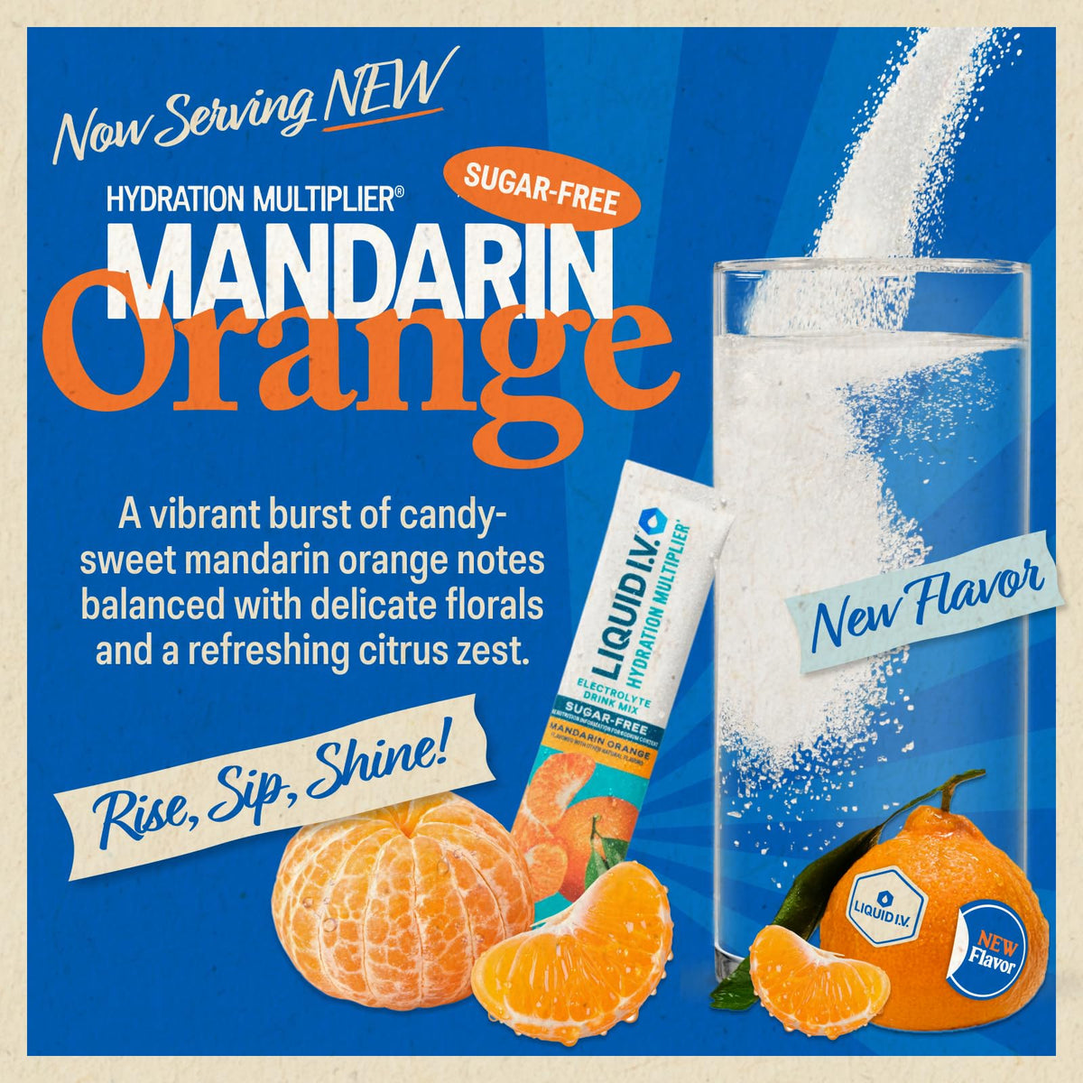 Liquid I.V.® Hydration Multiplier Sugar Free - Mandarin Orange | Electrolyte Powder Drink Mix | 1 Pack (14 Servings) Liquid I.V.Buy Supplements Australia