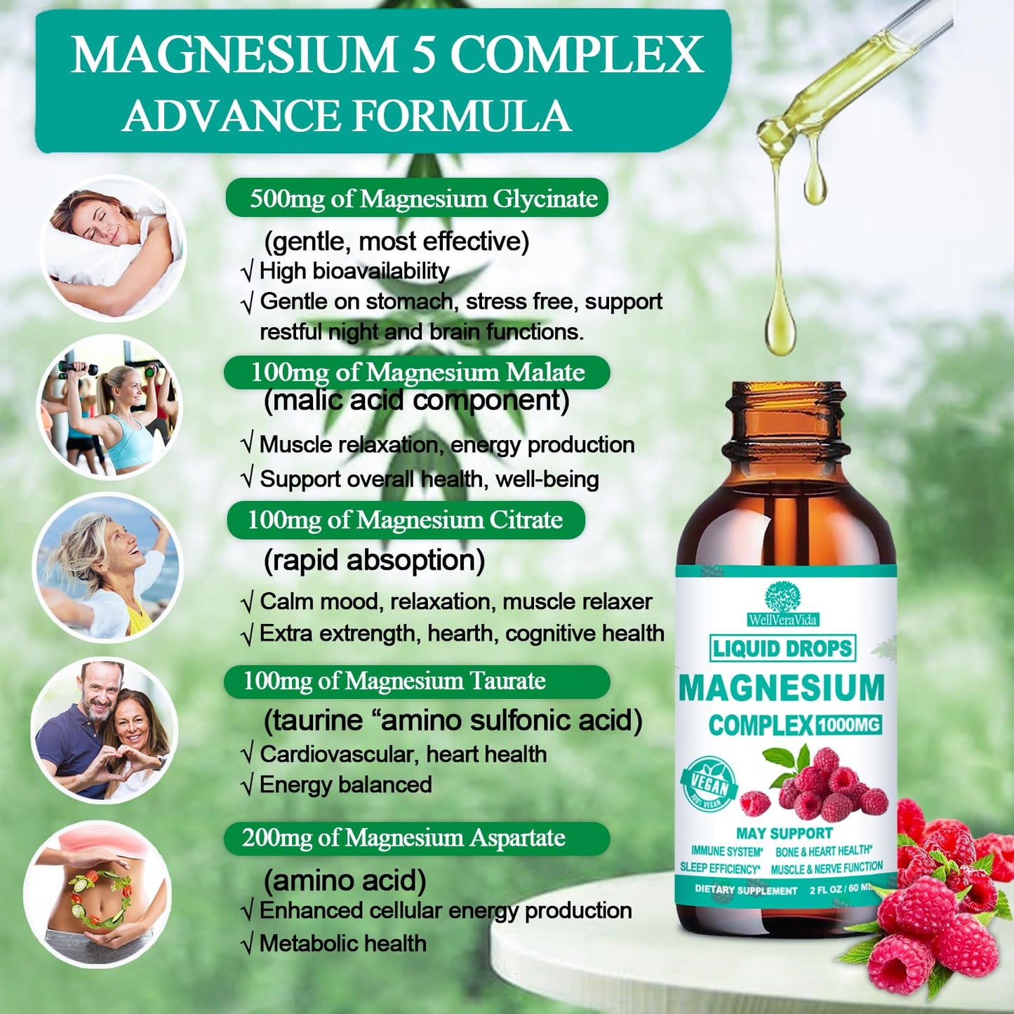Cortisol Detox for Women & Men w. Super Calm 16-in-1 Magnesium, Theanine, Ashwagandha, St Johns Wort, Lemon Balm, Cortisol Wellness Liquid Drops for Balanced Cortisol, Harmone Balanced & Relaxation WellVeraVidaBuy Supplements Australia
