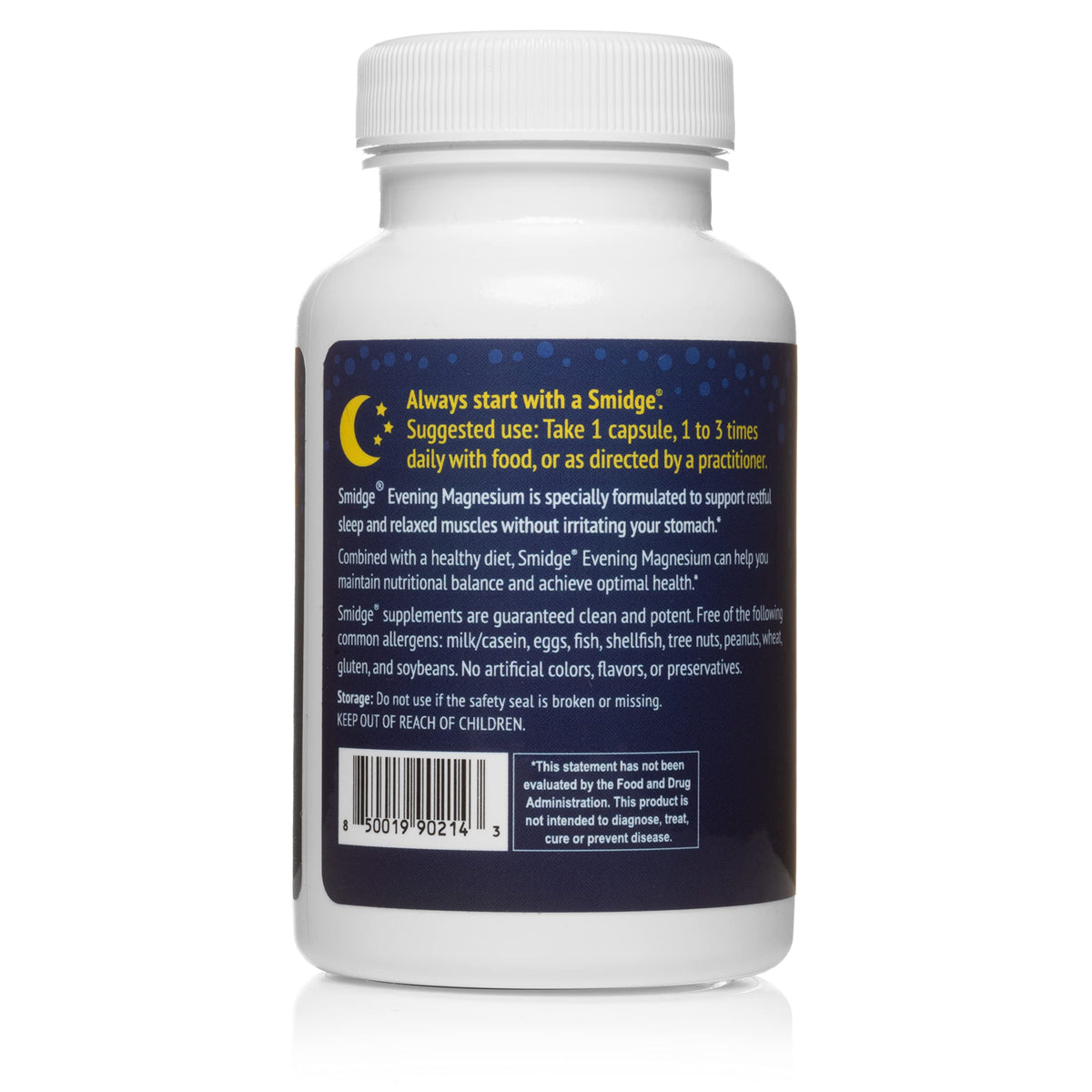 Smidge® Evening Magnesium Capsules, 60 ct. Pure, Non-GMO Magnesium Supplement to Support Rest & Relaxation. SmidgeBuy Supplements Australia