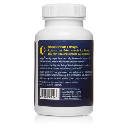 Smidge® Evening Magnesium Capsules, 60 ct. Pure, Non-GMO Magnesium Supplement to Support Rest & Relaxation. SmidgeBuy Supplements Australia