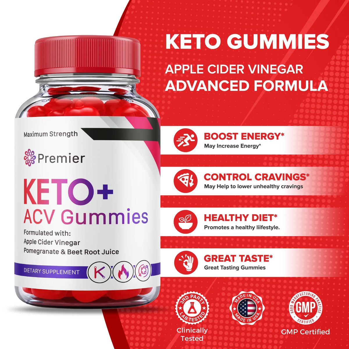 (3 Pack) Premier Keto Acv Gummies Advanced Formula, Premier Keto + Acv Gummies Plus VitakingBuy Supplements Australia