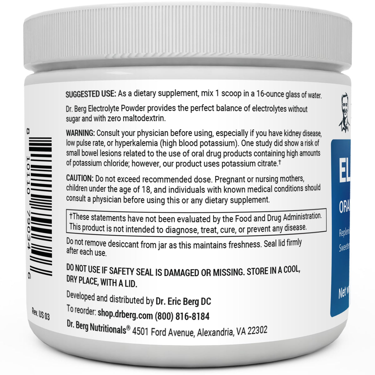 Dr. Berg Hydration Keto Electrolyte Powder - Enhanced w/ 1,000mg of Potassium & Real Dr. Berg NutritionalsBuy Supplements Australia