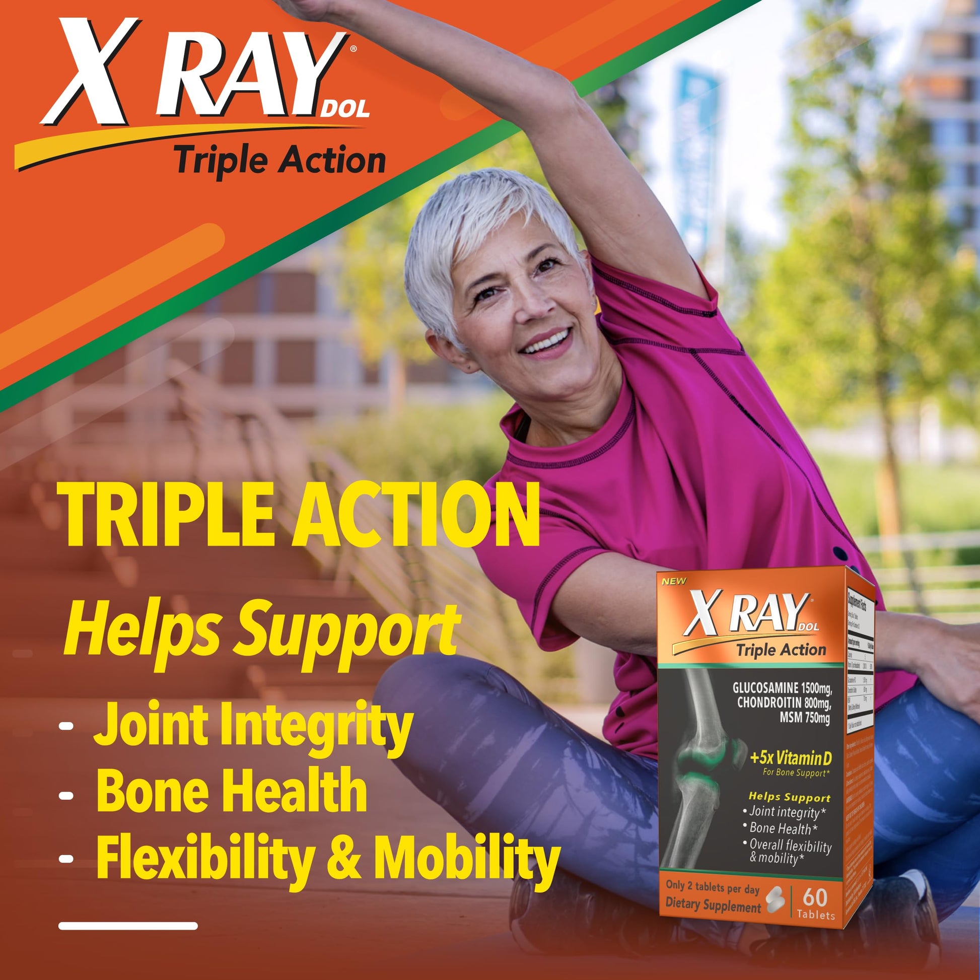 X Ray Dol Triple Action Joint Health Supplement, with 5X Vitamin D, Glucosamine 1500mg X Ray DolBuy Supplements Australia