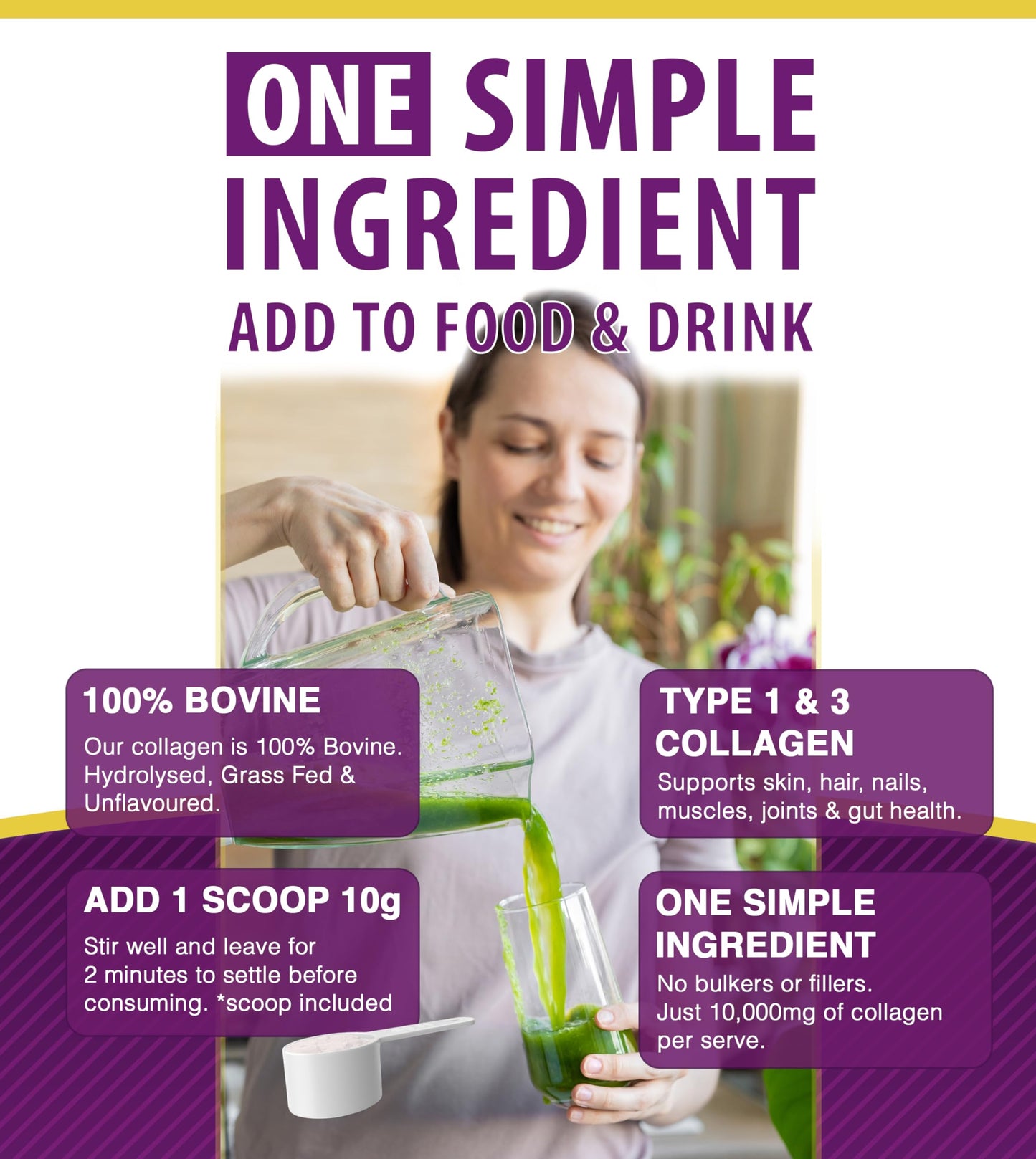 Collagen Powder 600g - 60 Servings - Collagen Peptides Supplement with High ONYX INGREDIENTS 101Buy Supplements Australia