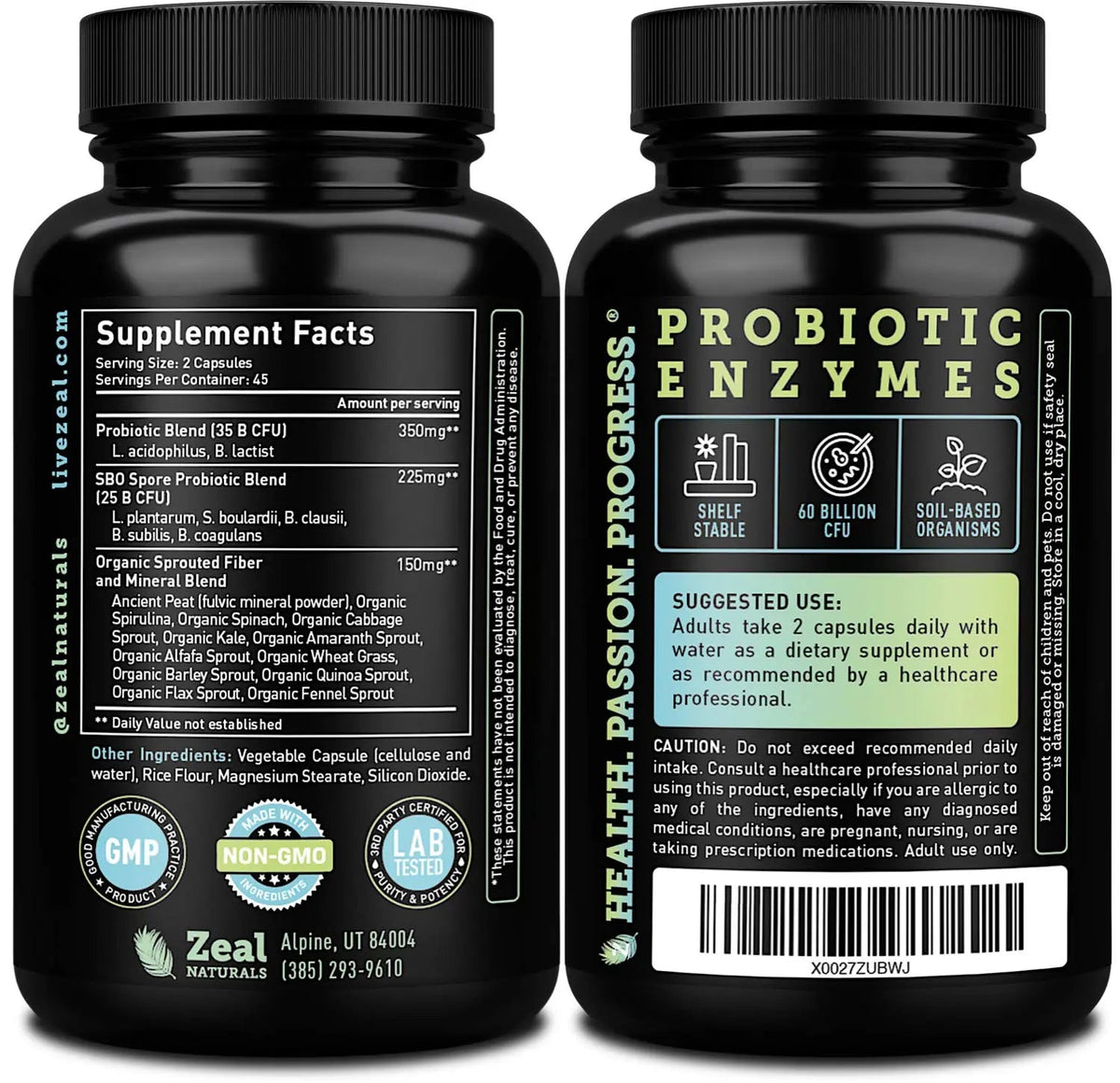 Probiotics and Prebiotics + SBO Probiotics (60 Billion CFU | 90 Capsules) Acidophilus Probiotic w. Saccharomyces Boulardii, Bifidobacterium + Spore Probiotic & Organic Sprouted Prebiotic Fiber Blend Zeal NaturalsBuy Supplements Australia
