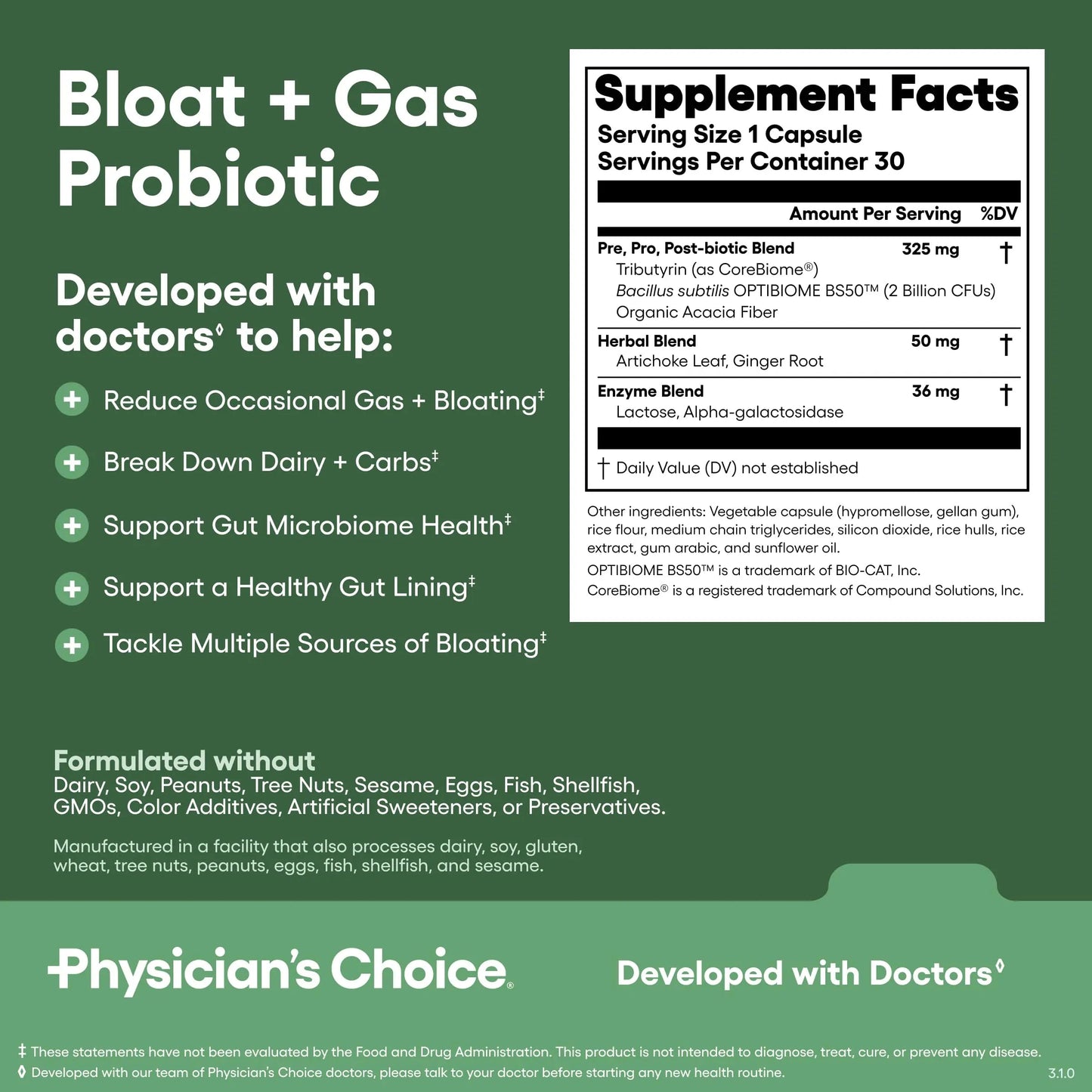 Physician's CHOICE Gut Guardian Bundle: Advanced Bloating & Digestion Support with 60 Billion Probiotic, Digestive Enzymes & Bloat + Gas Probiotic - Daily Gut Health Support for Women and Men Physician's CHOICEBuy Supplements Australia