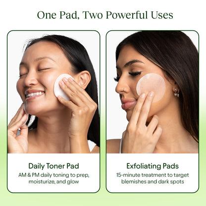 JiYu Toning Polish Pads - Korean Skincare for Dark Spots, Wrinkles & Dull Skin - Hydrating Facial