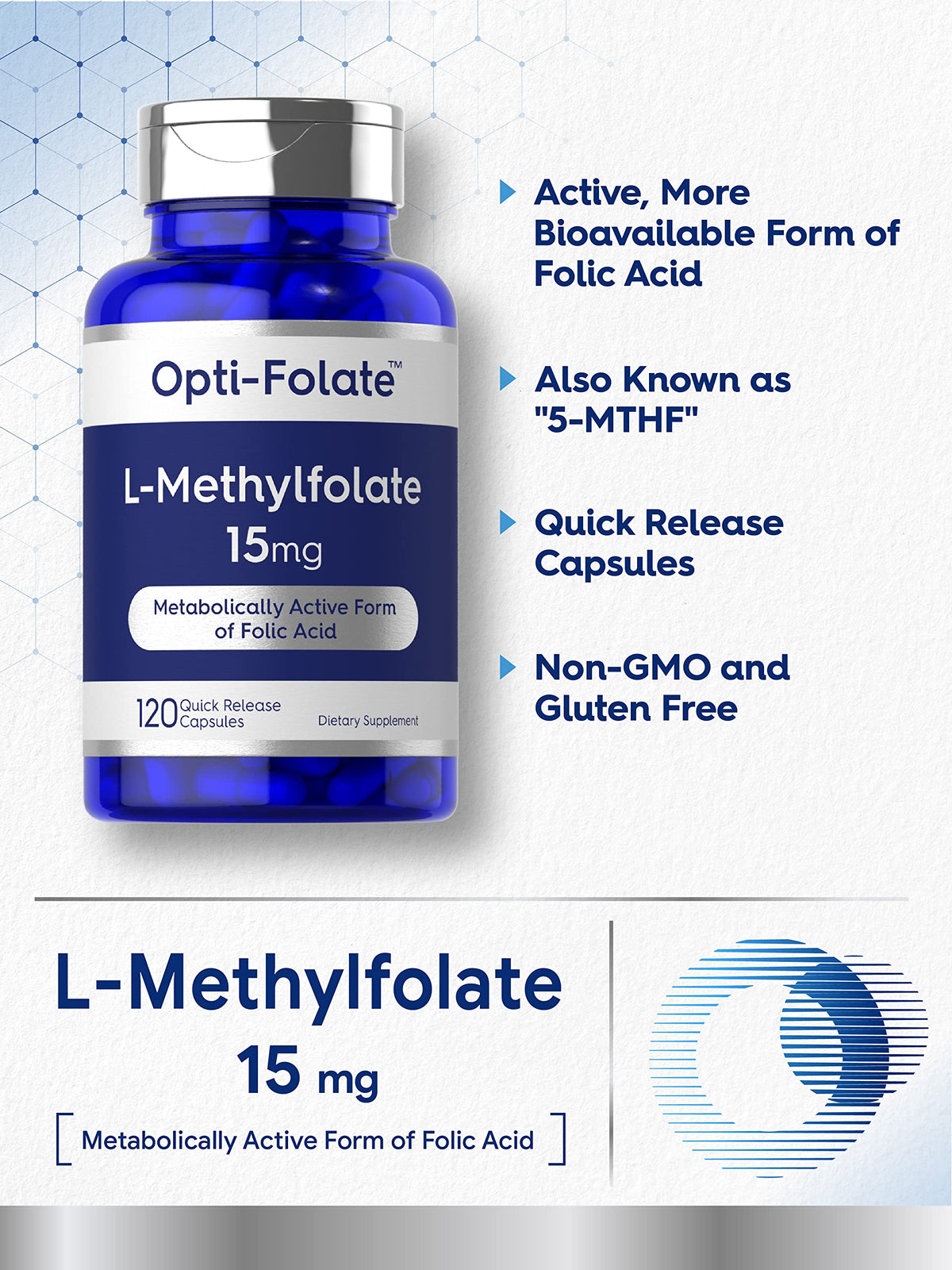Carlyle L Methylfolate 15mg | 120 Capsules | Value Size | Max Potency | Optimized CarlyleBuy Supplements Australia