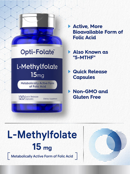 Carlyle L Methylfolate 15mg | 120 Capsules | Value Size | Max Potency | Optimized CarlyleBuy Supplements Australia
