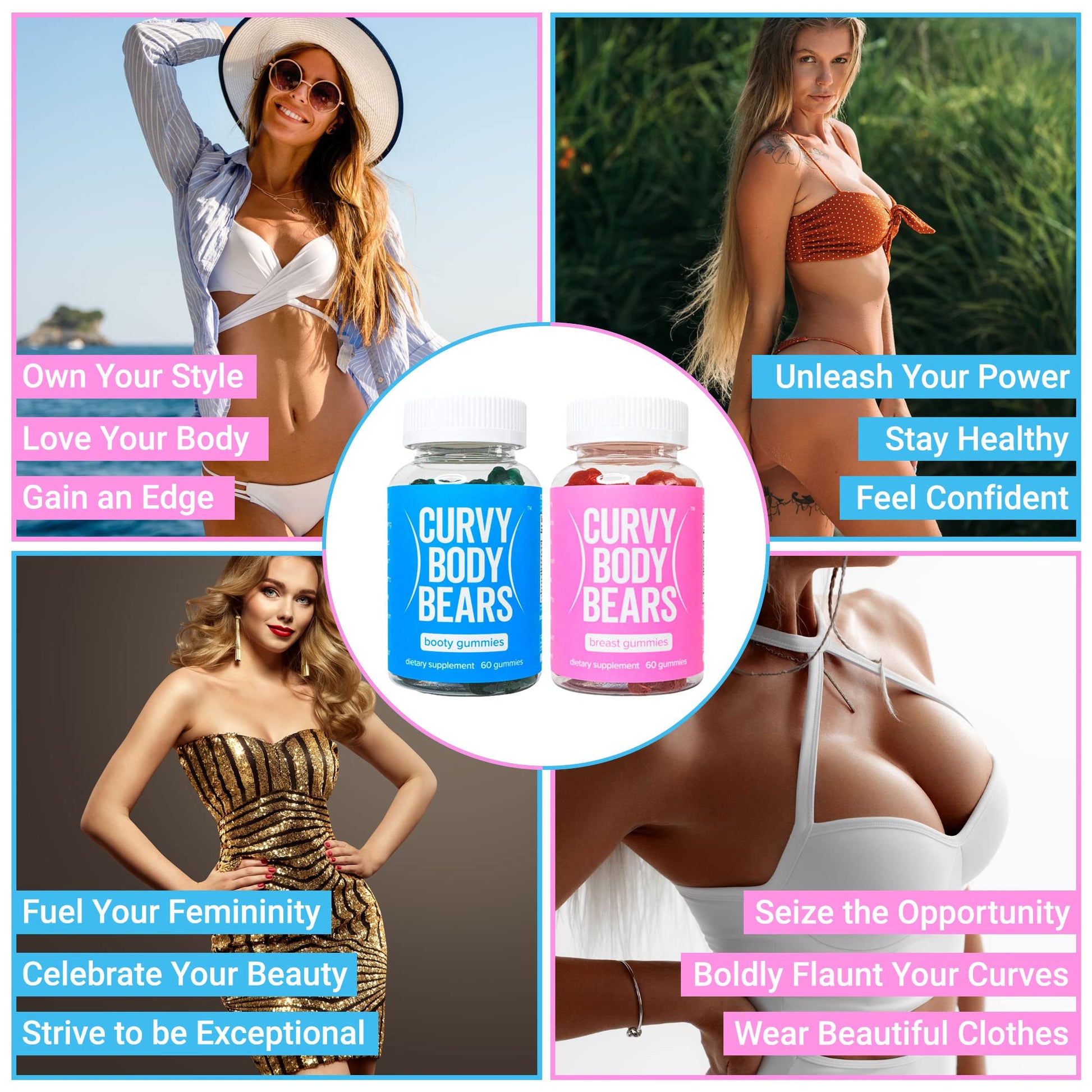 Curvy Body Bears Gummies Combo Pack - Chest and Bum Gummies - Workout Aid Curvy Body BearsBuy Supplements Australia