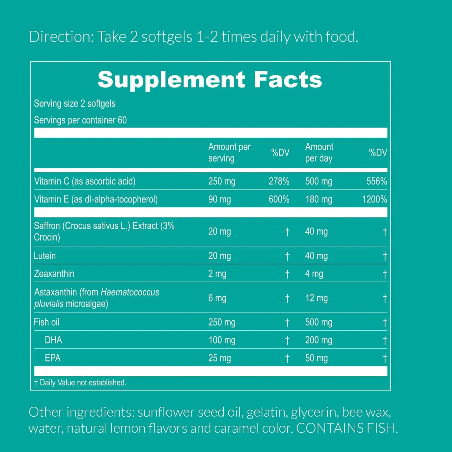 UpNourish AREDS 2 Plus Eye Vitamin Supplement, AREDS 2 Zinc Free Formula with Lutein, Zeaxanthin, Saffron, Astaxanthin & DHA - 120 softgels UpNourish buy supplements Au