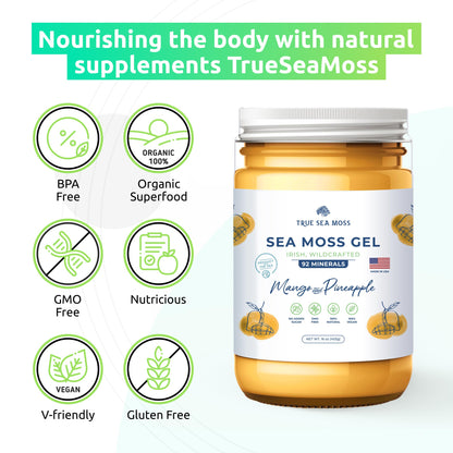 TrueSeaMoss Wildcrafted Irish Sea Moss Gel –7 Flavors- Nutritious Organic Raw TrueSeaMossBuy Supplements Australia