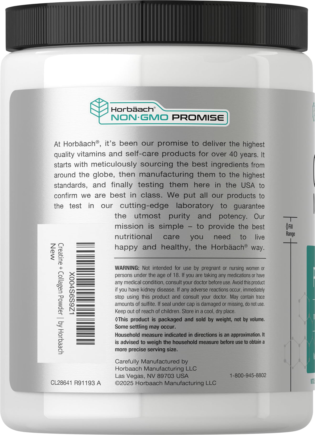 Horbäach Creatine Monohydrate Powder | with Collagen and L-Taurine | 10.05 oz | Unflavored | for Women and Men | Non-GMO, Gluten Free HorbäachBuy Supplements Australia