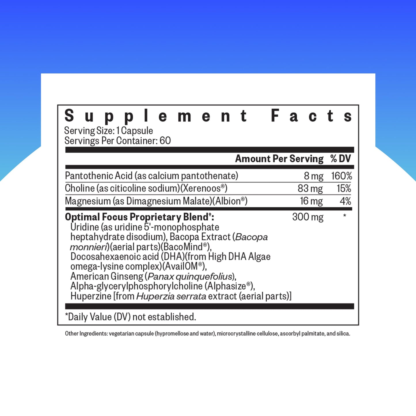 Seeking Health Optimal Focus, Stimulant-Free and Caffeine-Free Nootropic Support for Memory and Focus, with Choline, DHA from Algae, American Ginseng, Vegan and Vegetarian (60 Capsules) Seeking HealthBuy Supplements Australia