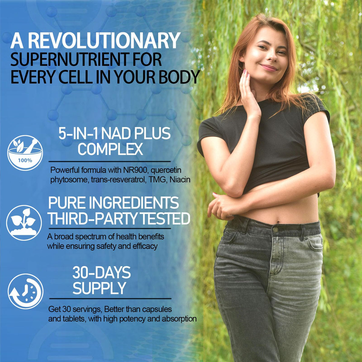 NAD Supplement, Liposomal NAD Nicotinamide Riboside Resveratrol 900mg Quercetion, TMG, Vitamin B3, High Potency NAD Plus Liquid Supplement for Cell Regenerator, Longevity, Energy, Anti-Aging, Focus AMENQ hHEALTHBuy Supplements Australia
