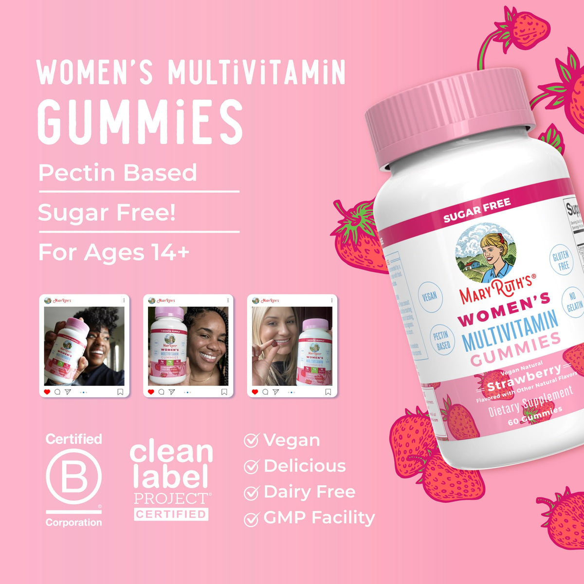 MaryRuth Organics Women's Immune Support Multivitamin Gummies | Ages 14+ | Skin Health | Gummy Vitamins for Women | Sugar-Free | Vegan | Non-GMO | 60 Count MARYRUTH'SBuy Supplements Australia