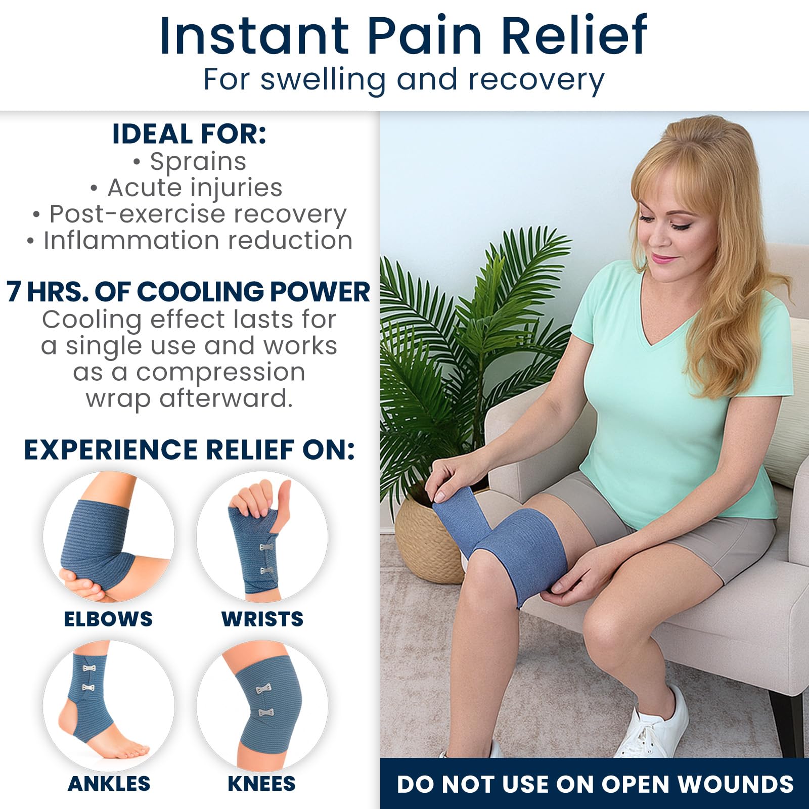 Dr Pat's Ice Tape (4 Pack) - Cooling Bandage Wrap Athletic Tape - Compression Instant Cold Compress Wrap with Menthol - Elastic, Athletic for Sore Muscles, Pain Relief Now, Swelling, Recovery, Sports Dr. Pat's buy supplements Au